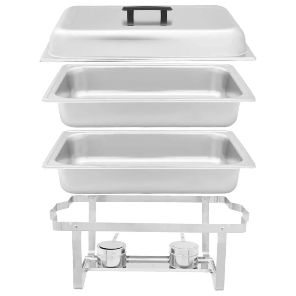 Chafing Dish Set 4 Piece Stainless Steel Food Warmer Catering Silver