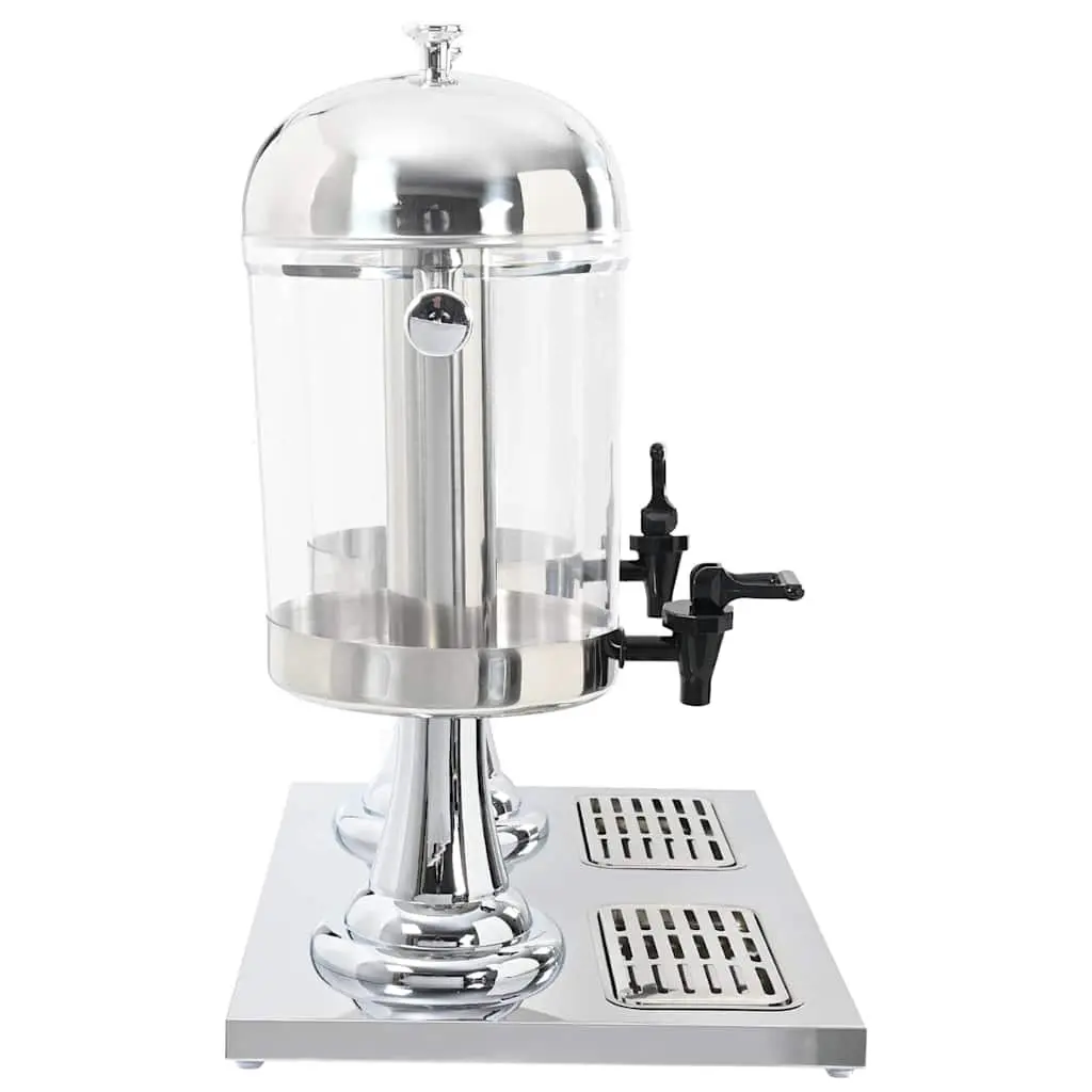 Double Beverage Dispenser Juice Server 2 x 8L Stainless Steel Silver