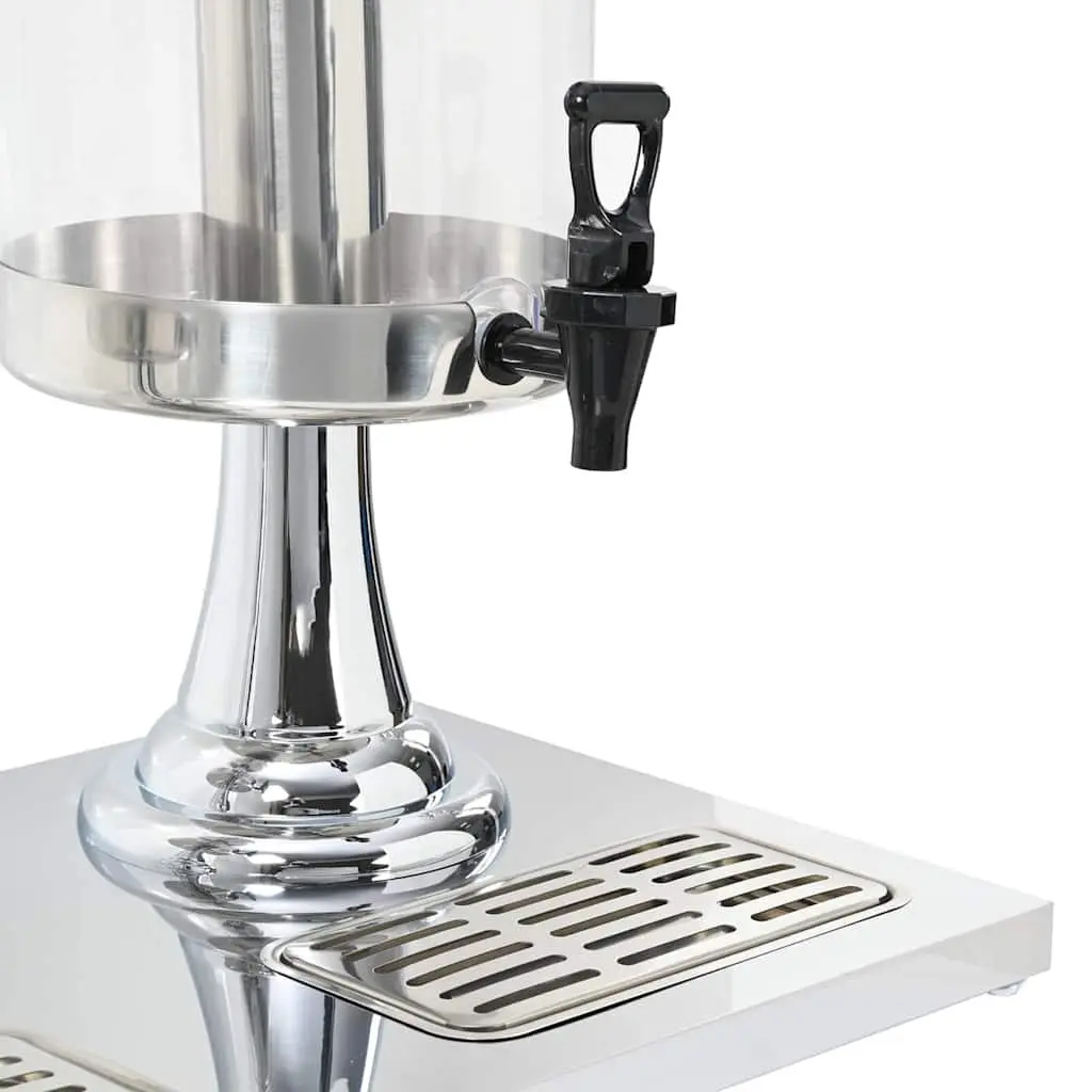 Double Beverage Dispenser Juice Server 2 x 8L Stainless Steel Silver