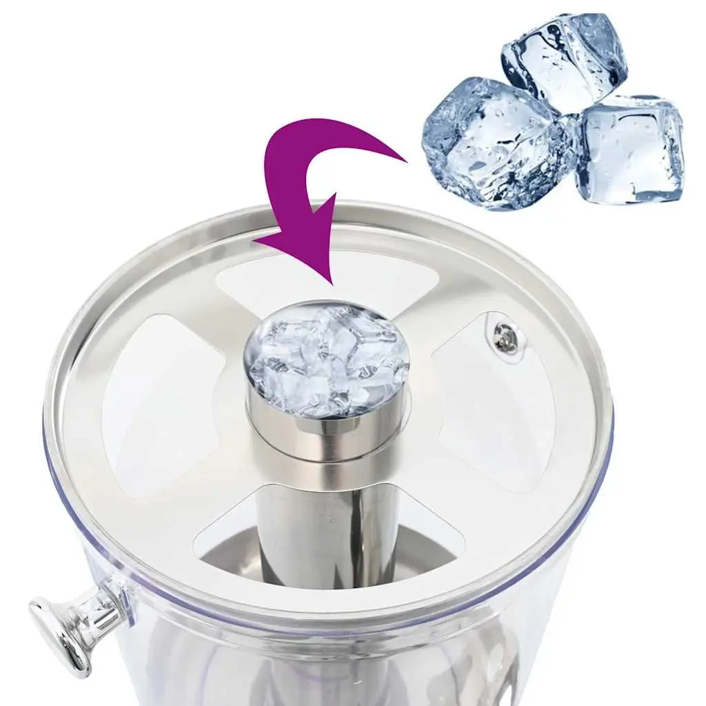 Double Beverage Dispenser Juice Server 2 x 8L Stainless Steel Silver