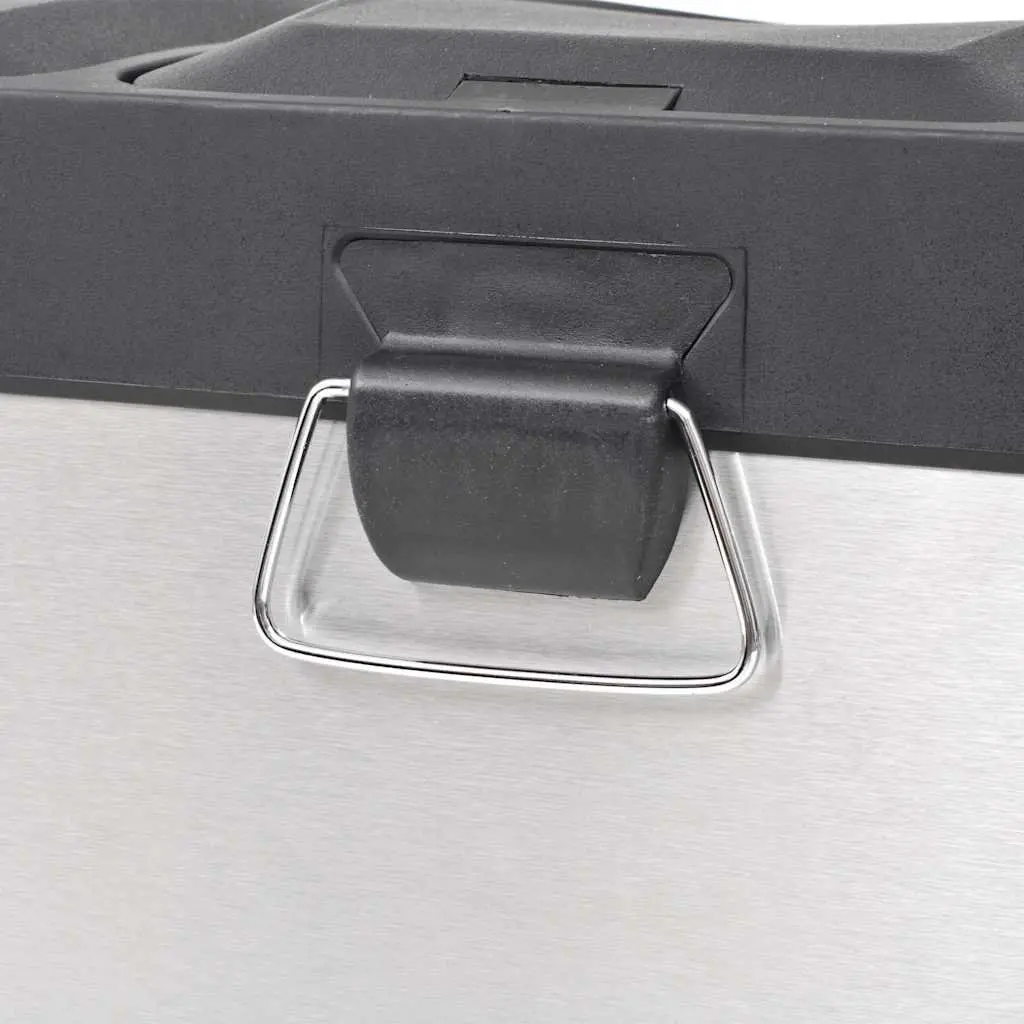 Recycling Pedal Bin 54L Stainless Steel Kitchen Rubbish Trash Can 3 Compartments Silver