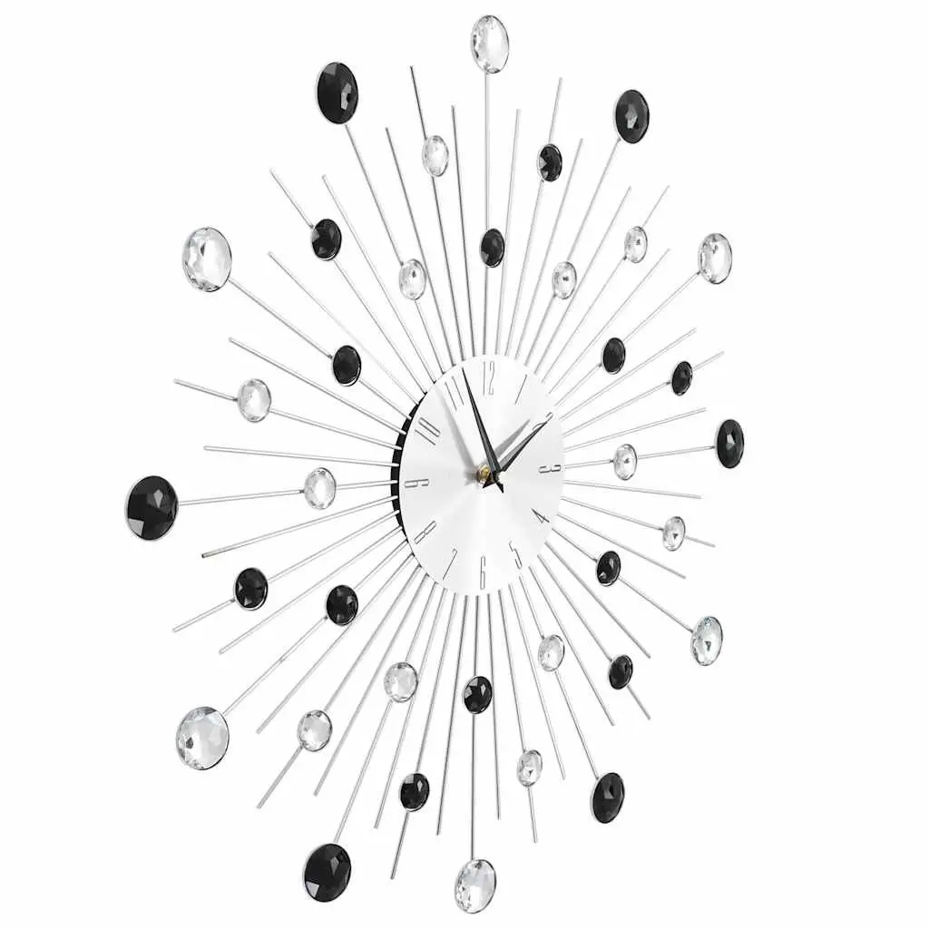 Wall Clock 50cm Silver Modern Design Quartz Movement Home Decor Hanging