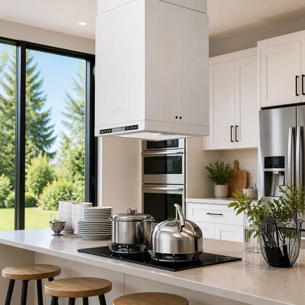 Island Range Hood Touch Sensor 756 m³/h Stainless Steel Silver