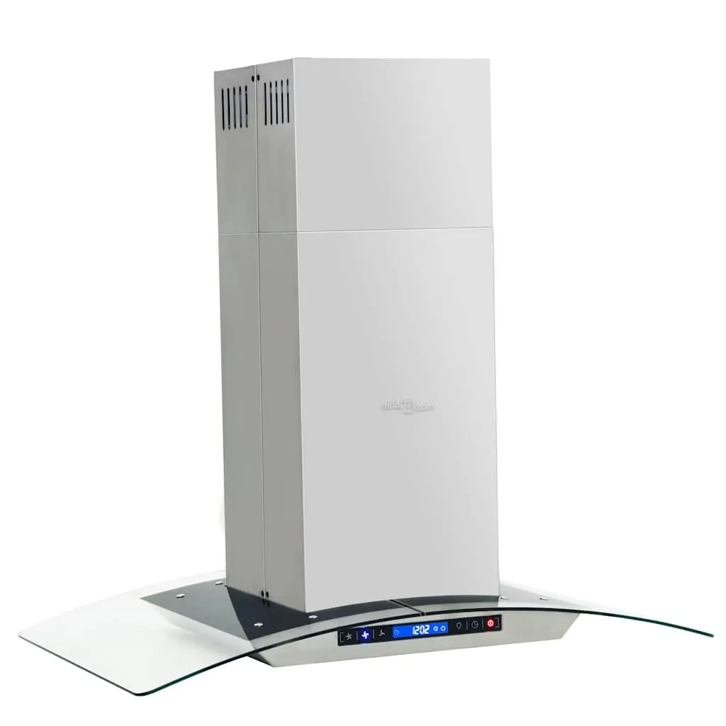 Island Range Hood 90cm Kitchen Extractor 756m³/h Silver