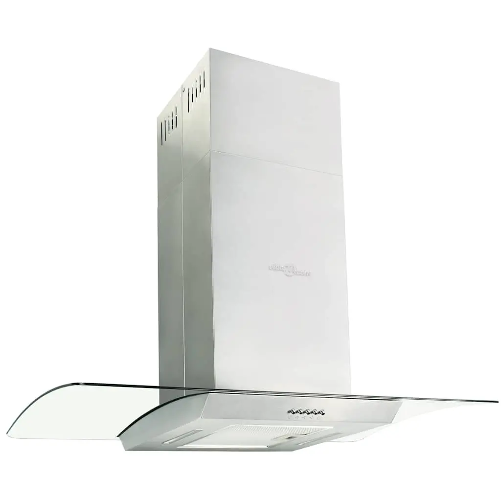 Island Range Hood Kitchen Extractor Fan 90cm Silver Stainless Steel