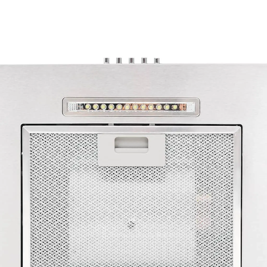 Wall Mounted Range Hood 60cm Silver Stainless Steel Curved Glass