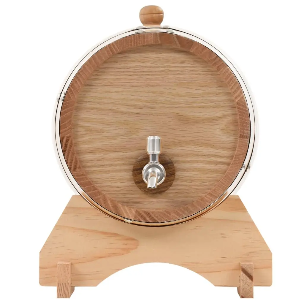 Wine Barrel Dispenser Solid Oak Wood 6L Antique Style Rustic Decor