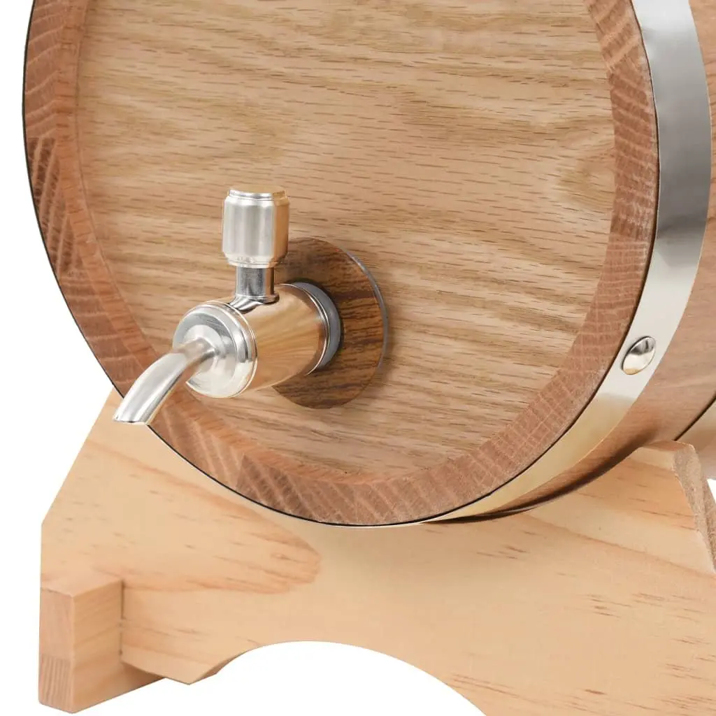 Wine Barrel Dispenser Solid Oak Wood 6L Antique Style Rustic Decor