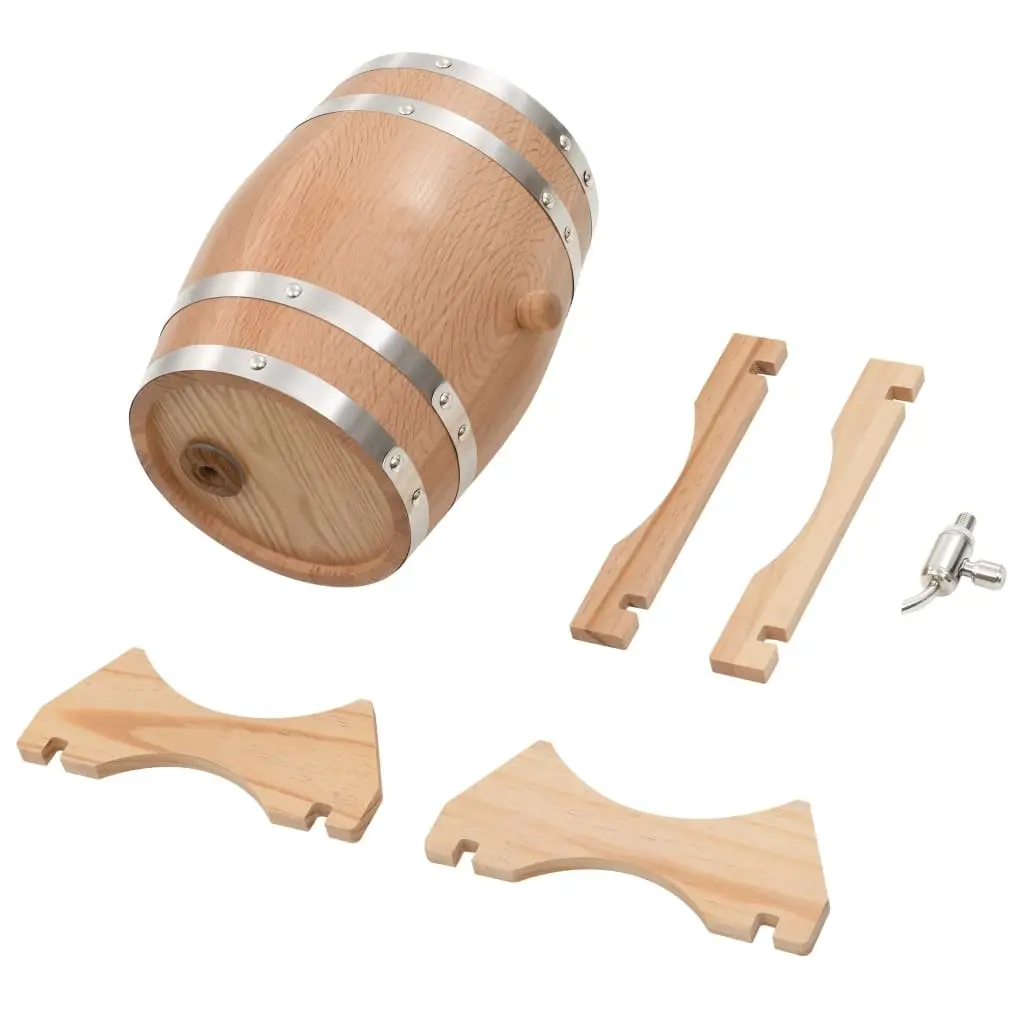 Wine Barrel Dispenser Solid Oak Wood 6L Antique Style Rustic Decor