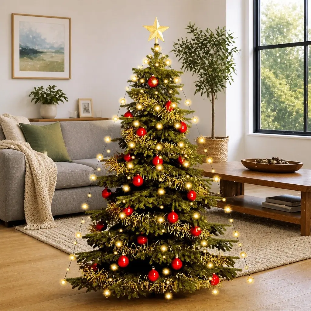 LED Net Lights Christmas Tree Decoration 180cm White Warm Bright Indoor Outdoor
