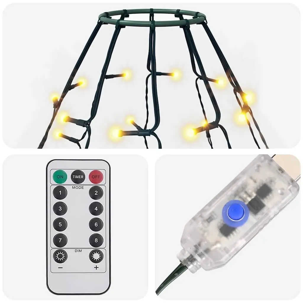 Christmas Tree Net Lights 210 LEDs Bright White Indoor Outdoor Decoration 210 cm