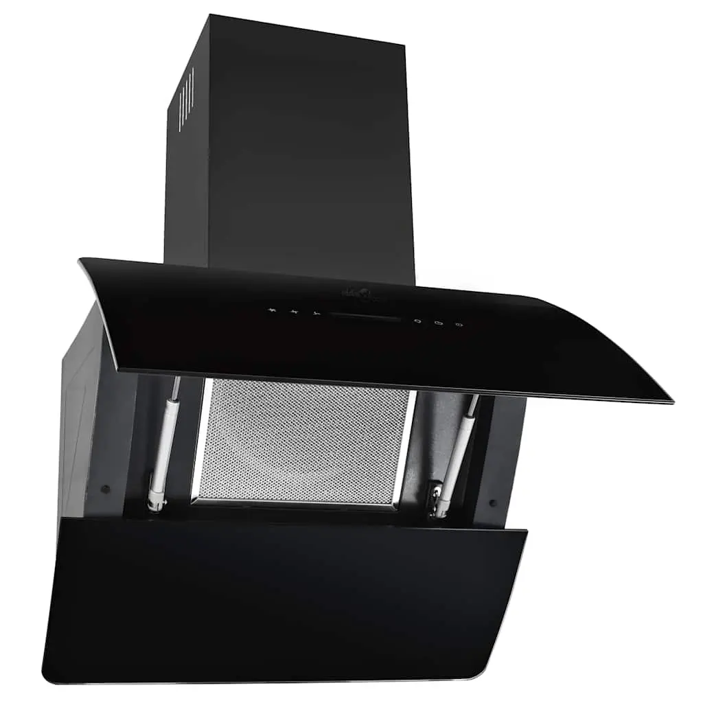 Wall Mounted Range Hood Kitchen Extractor Fan 60cm Black Stainless Steel 756m³/h