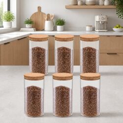 Practical Glass Storage Jars with Cork Lids Set for Food Storage