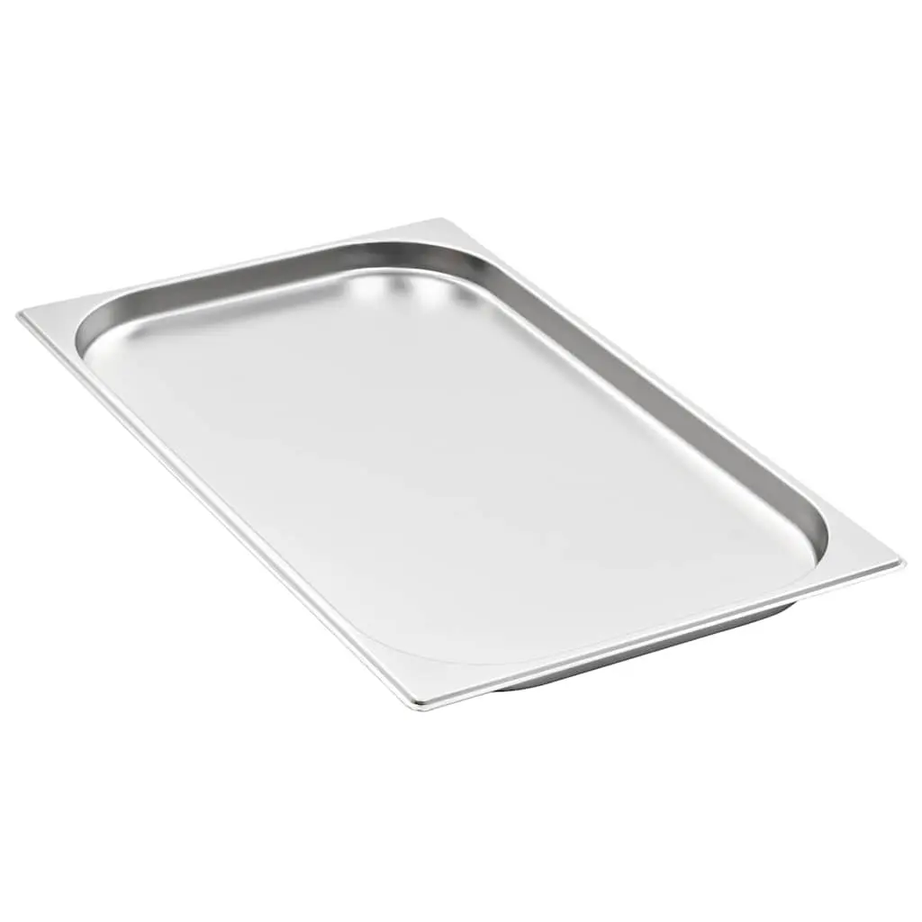 Gastronorm Containers Steam Table Pans GN 1/1 20 mm Silver 4 Piece