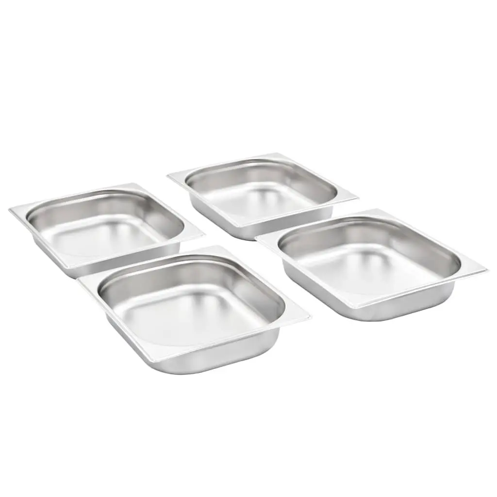 Gastronorm Containers Stackable Steam Table Pans GN 1/2 65 mm Silver