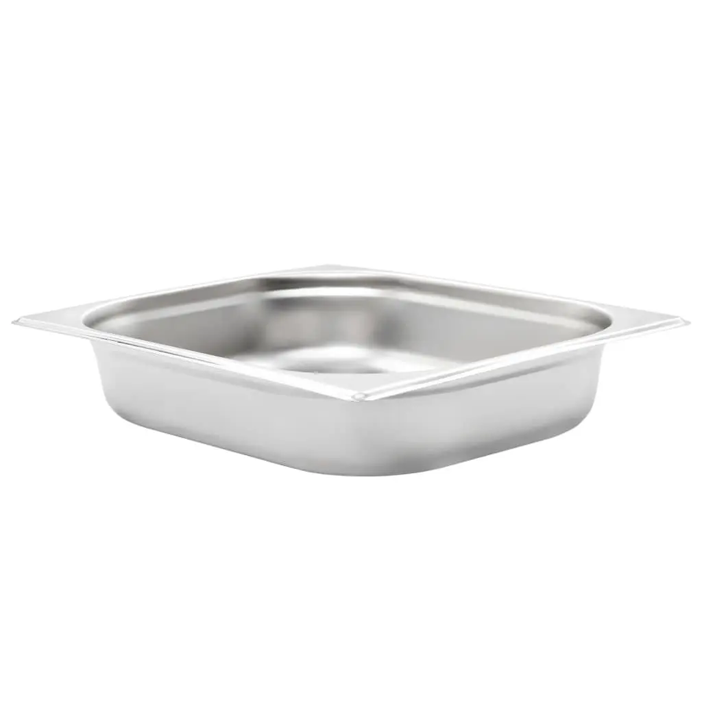 Gastronorm Containers Stackable Steam Table Pans GN 1/2 65 mm Silver