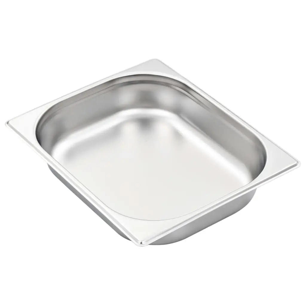 Gastronorm Containers Stackable Steam Table Pans GN 1/2 65 mm Silver