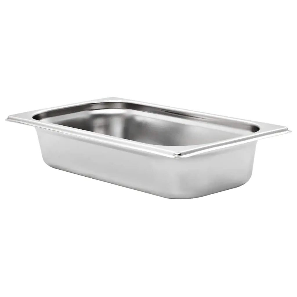 Stackable Gastronorm Containers 8 Piece GN 1/3 65 mm Silver Steam Table Pans