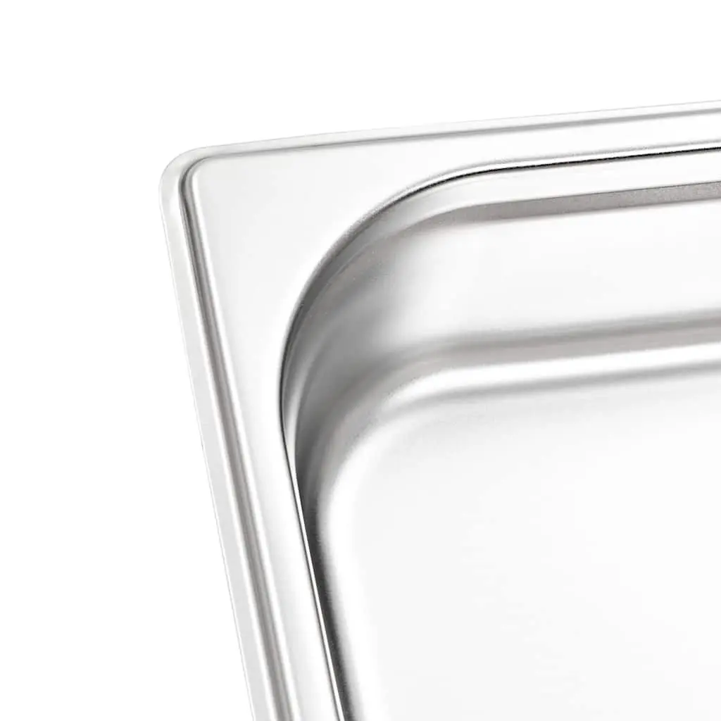 Stackable Gastronorm Containers 8 Piece GN 1/3 65 mm Silver Steam Table Pans