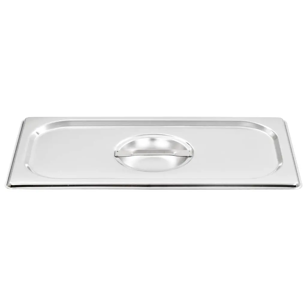 Stainless Steel Pan Lids GN 1/3 Steam Table Cover Silver 4 Piece