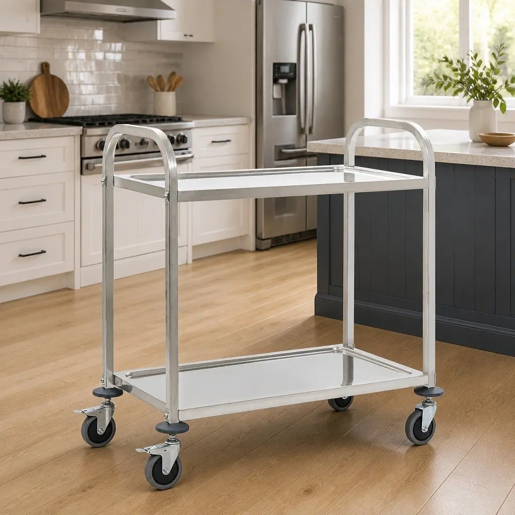 2-Tier Kitchen Trolley for Storage and Service
