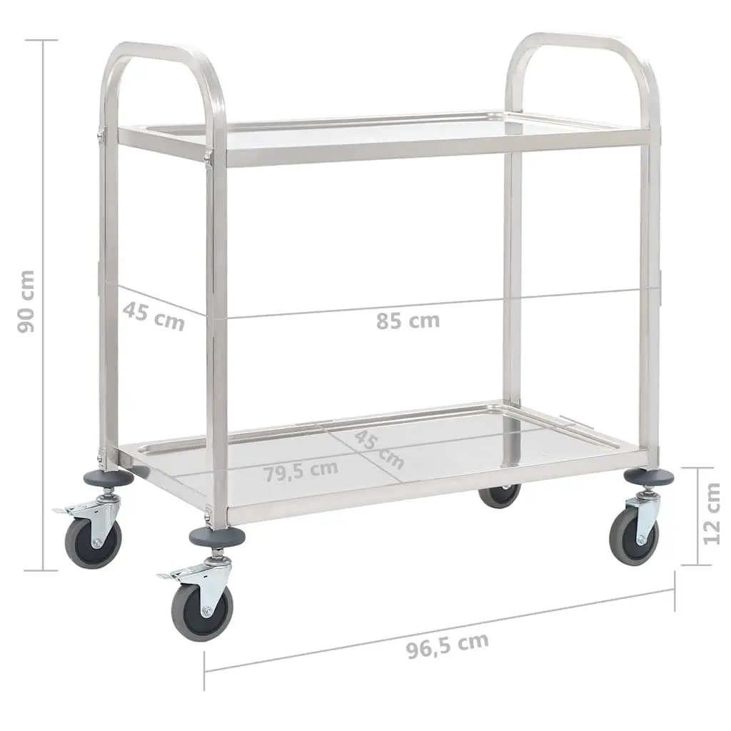 2-Tier Kitchen Trolley for Storage and Service