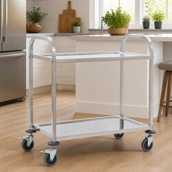Reliable 2-Tier Kitchen Trolley for Food Service