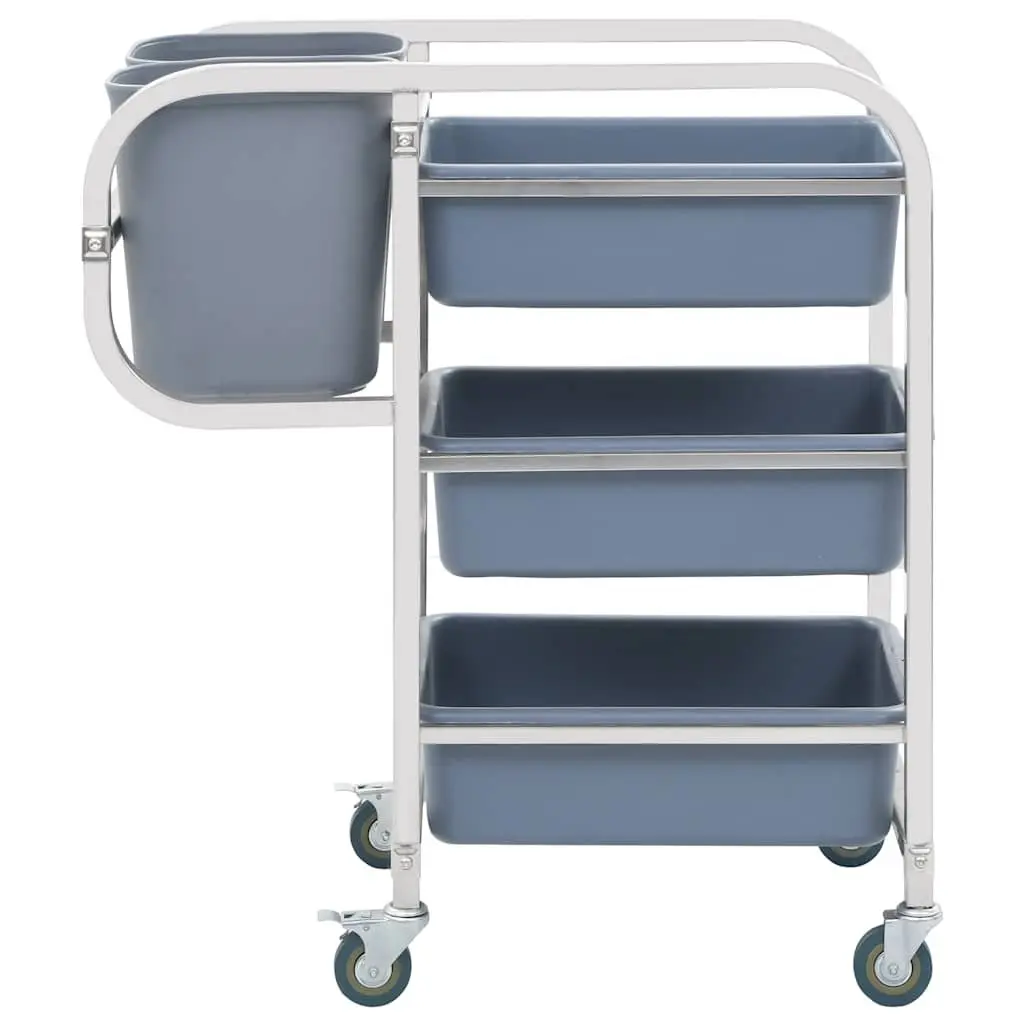 Kitchen Trolley Cart Storage Tool Stainless Steel Frame 82x43.5x93cm Silver