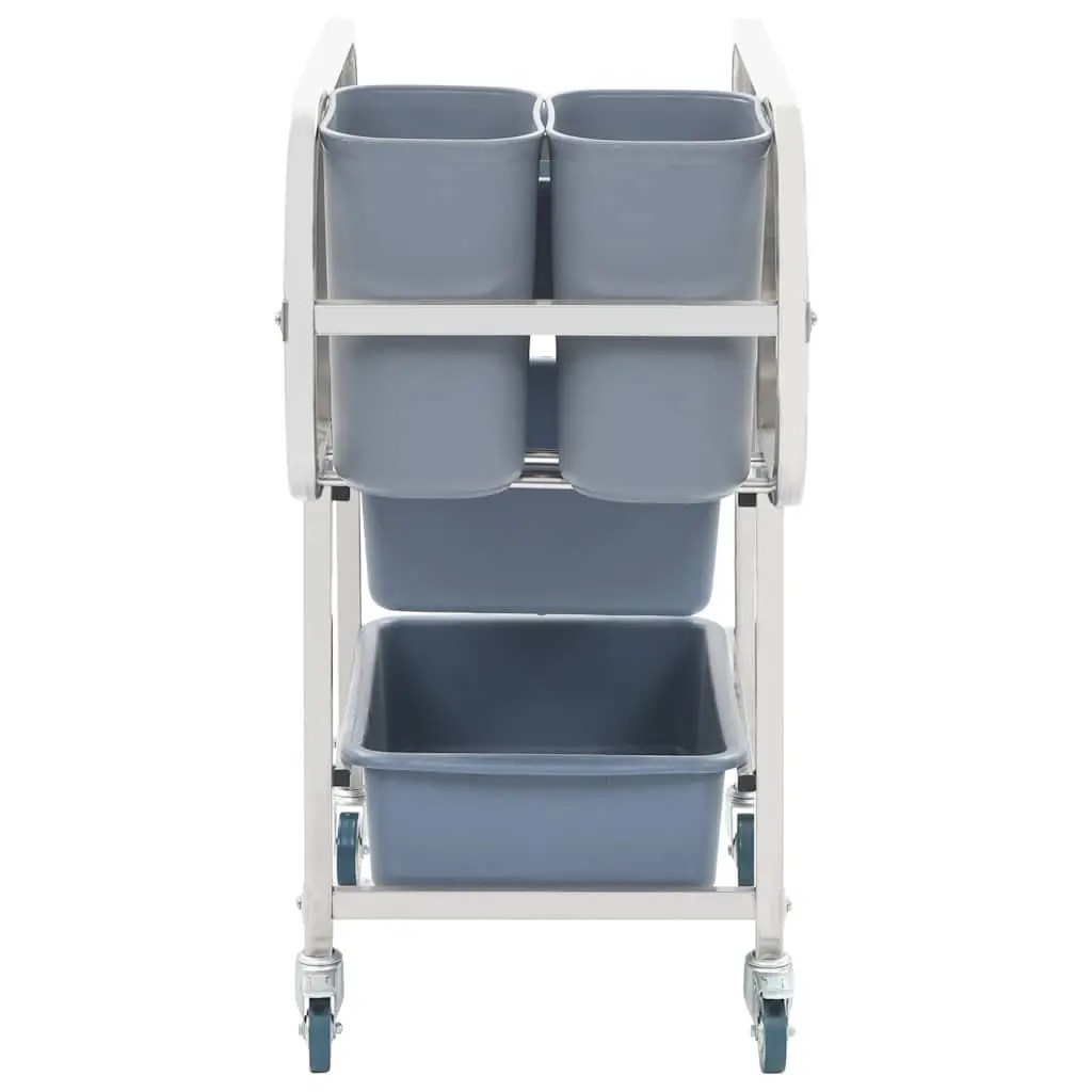 Kitchen Trolley Cart Storage Tool Stainless Steel Frame 82x43.5x93cm Silver