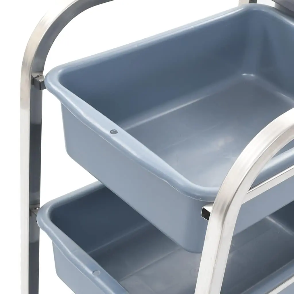 Kitchen Trolley Cart Storage Tool Stainless Steel Frame 82x43.5x93cm Silver