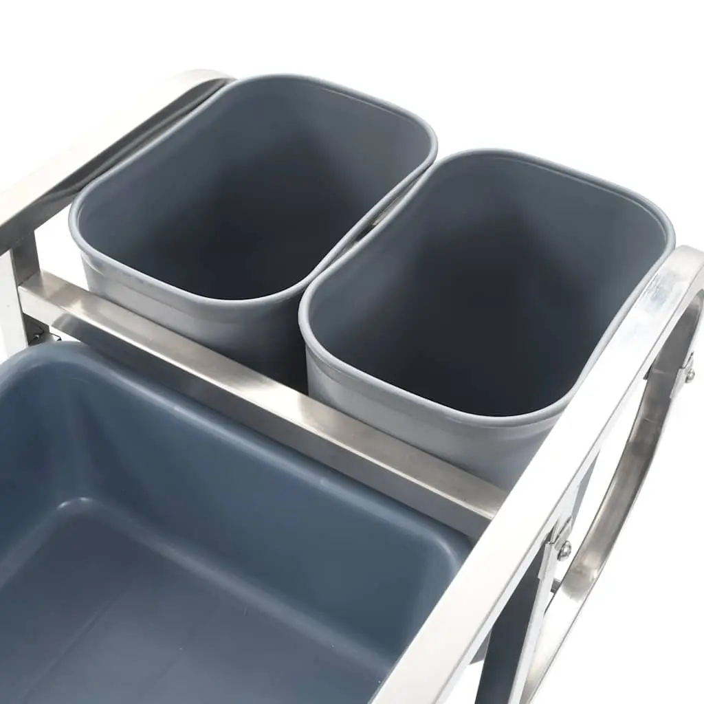 Kitchen Trolley Cart Storage Tool Stainless Steel Frame 82x43.5x93cm Silver