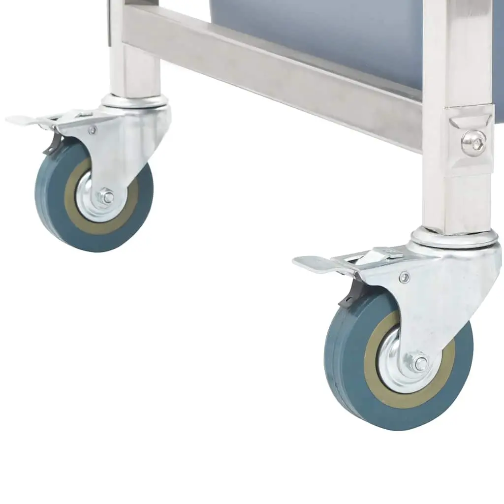 Kitchen Trolley Cart Storage Tool Stainless Steel Frame 82x43.5x93cm Silver