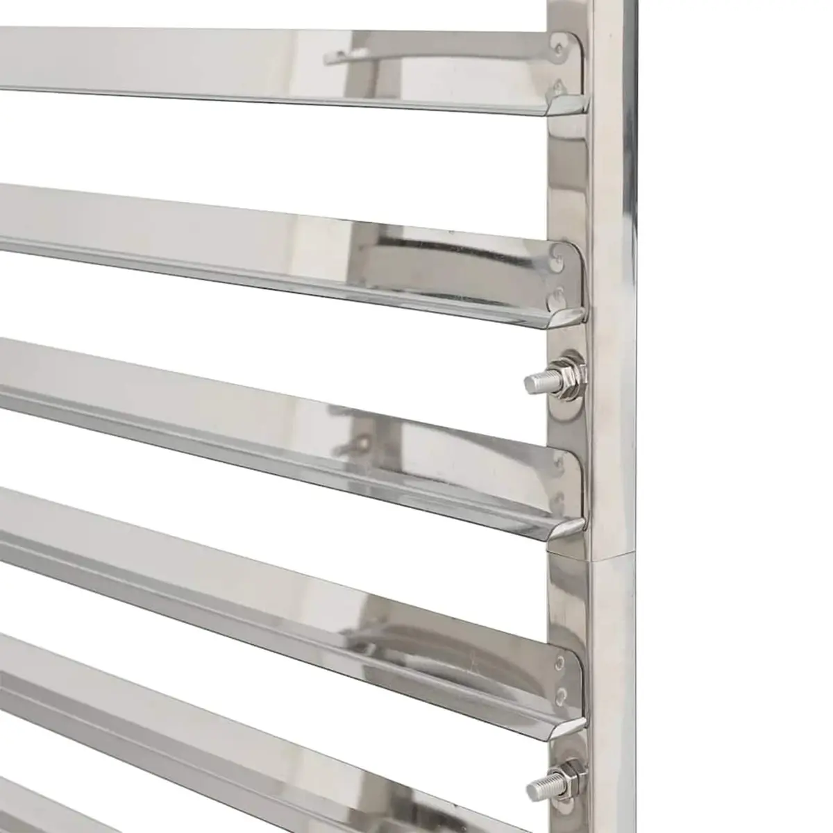Kitchen Trolley Catering Serving Cart 16 Tray Capacity Stainless Steel Frame Silver