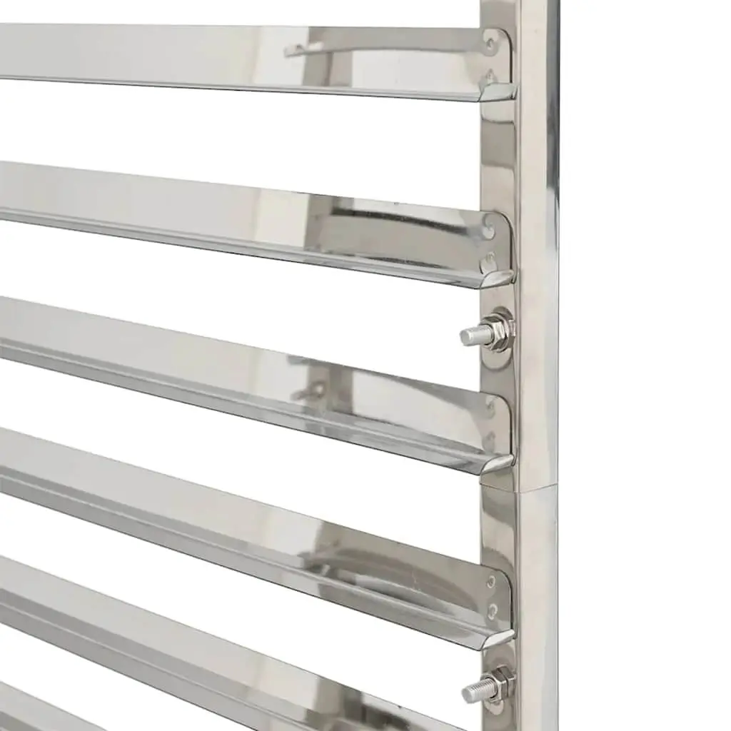 Kitchen Trolley Catering Serving Cart 16 Tray Capacity Stainless Steel Frame Silver