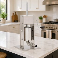 Manual Sausage Stuffer 3L Hopper Hand Crank Meat Filler Kitchen Tool 3 Tubes