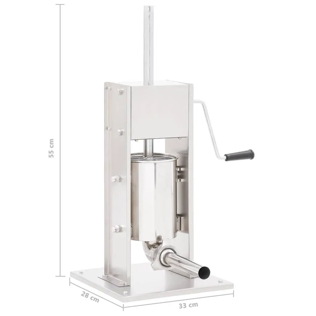 Manual Sausage Stuffer 3L Hopper Hand Crank Meat Filler Kitchen Tool 3 Tubes