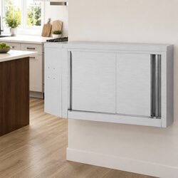 Reliable Kitchen Wall Cabinet with Sliding Doors in Grey