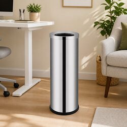 Stainless Steel Waste Bin 32L Silver Rubbish Container Hotel Office Home