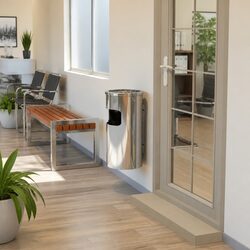 Wall Ashtray Dustbin 26L Stainless Steel Mounted Smoking Accessories