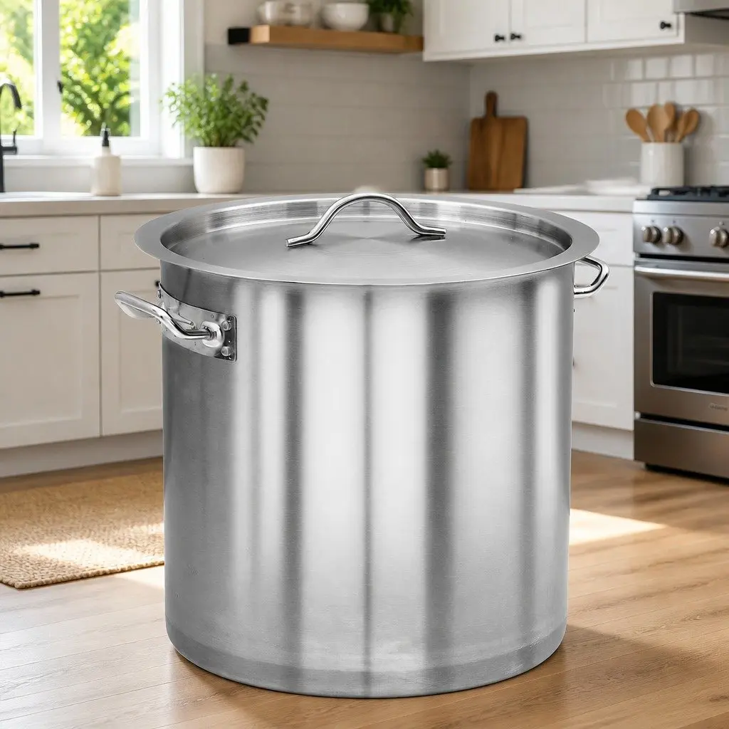 Stock Pot 26L Stainless Steel Large Capacity Kitchen Cookware Silver