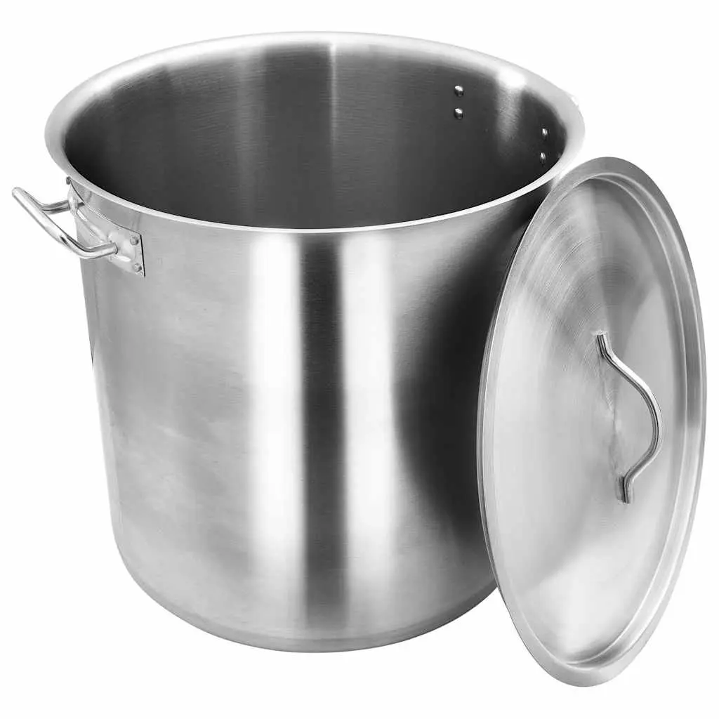 Stock Pot 98L Stainless Steel Catering Professional Kitchen 50x50cm Silver