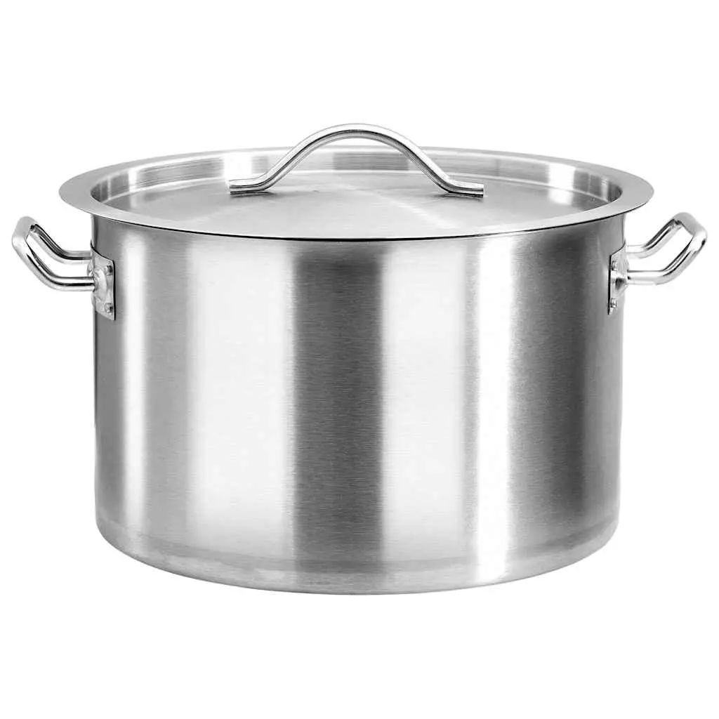 Stock Pot 24L Stainless Steel Cooking Kitchen Cookware 36x24cm Silver