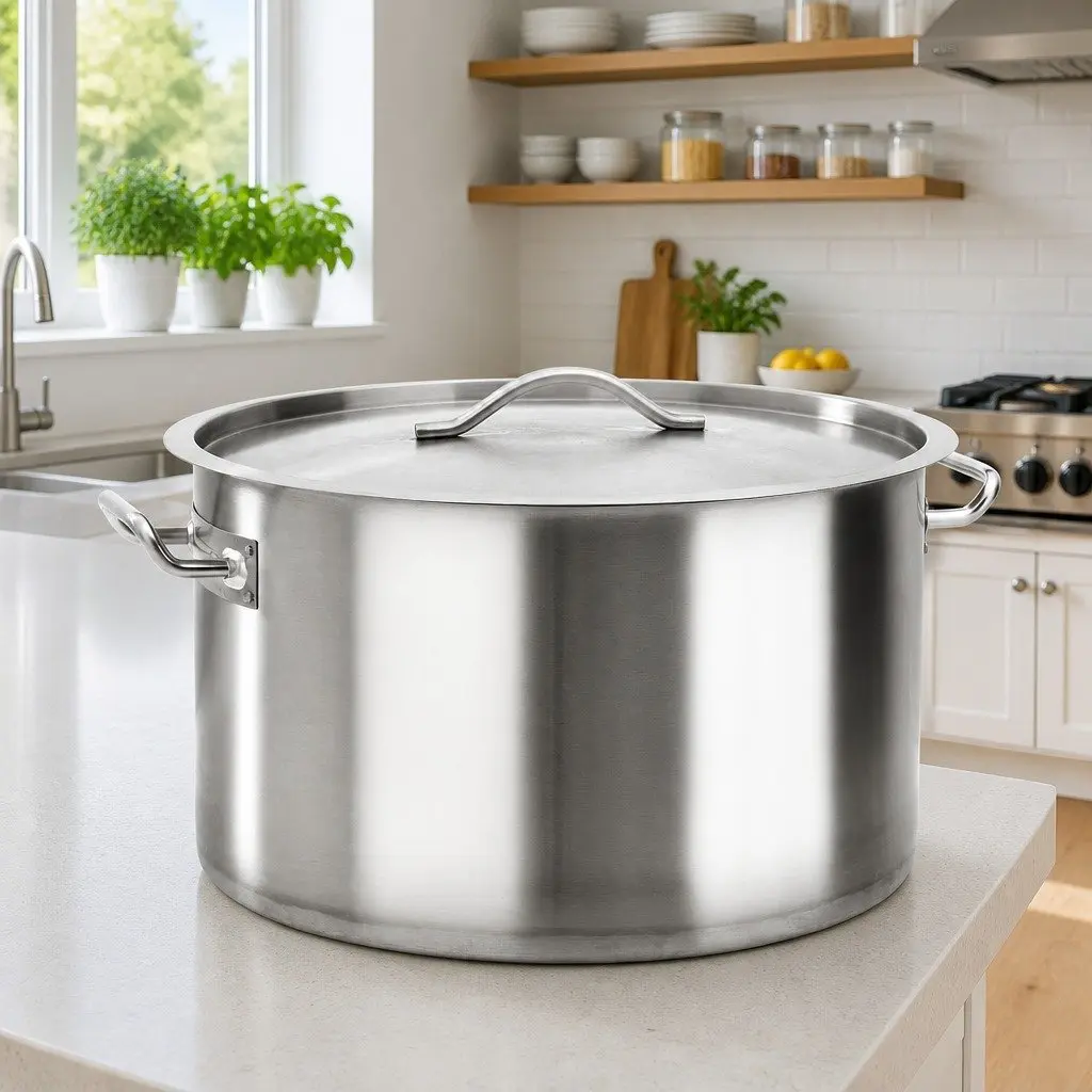 Stock Pot 44L Stainless Steel Large Cooking Pot Silver