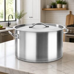 Durable 58L Stock Pot in Stainless Steel for Everyday Use