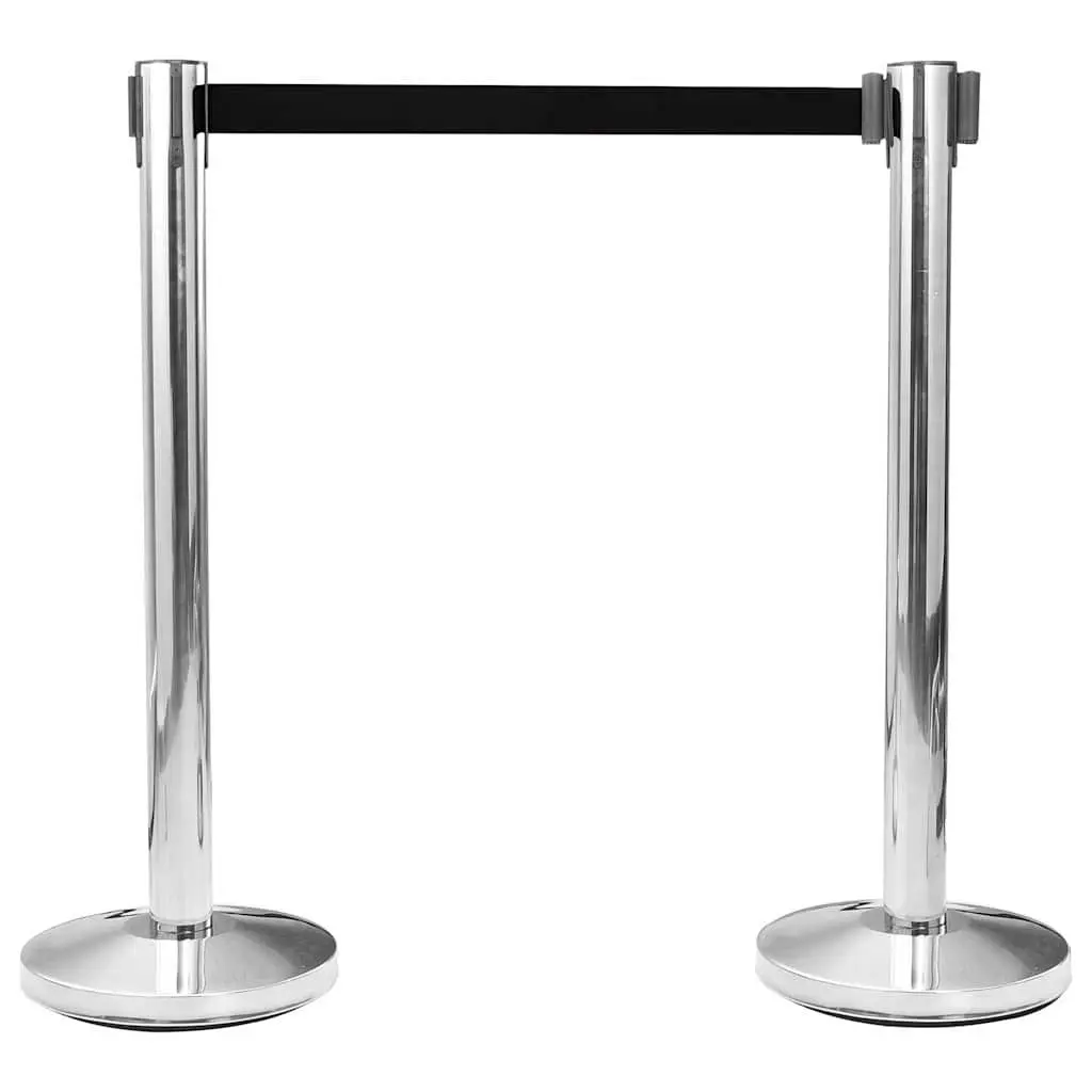 Retractable Belt Barrier Crowd Control 200cm Black