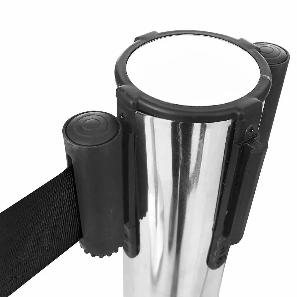 Retractable Belt Barrier Crowd Control 200cm Black