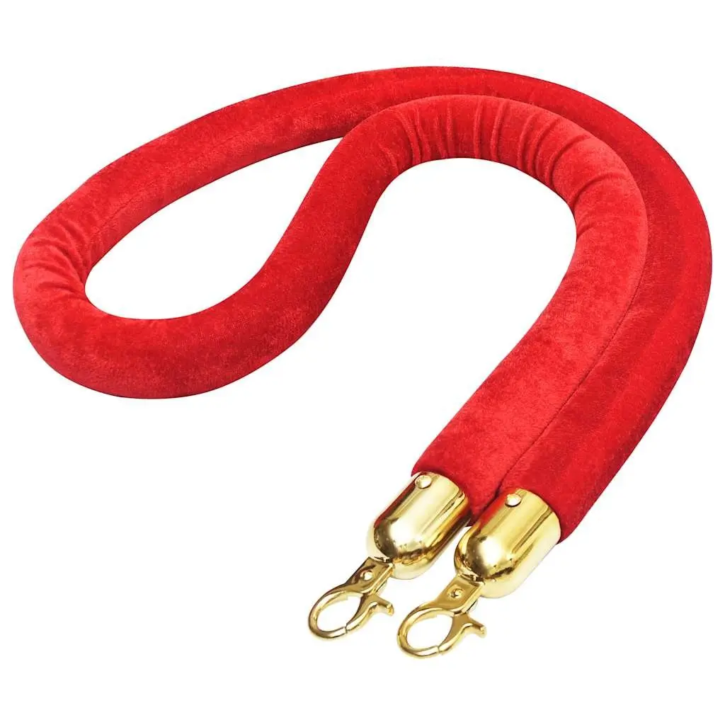 Velvet Stanchion Rope Crowd Control Barrier 1 Piece Red