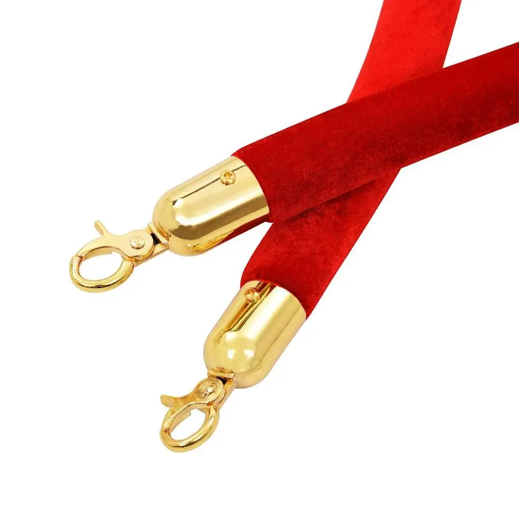 Velvet Stanchion Rope Crowd Control Barrier 1 Piece Red