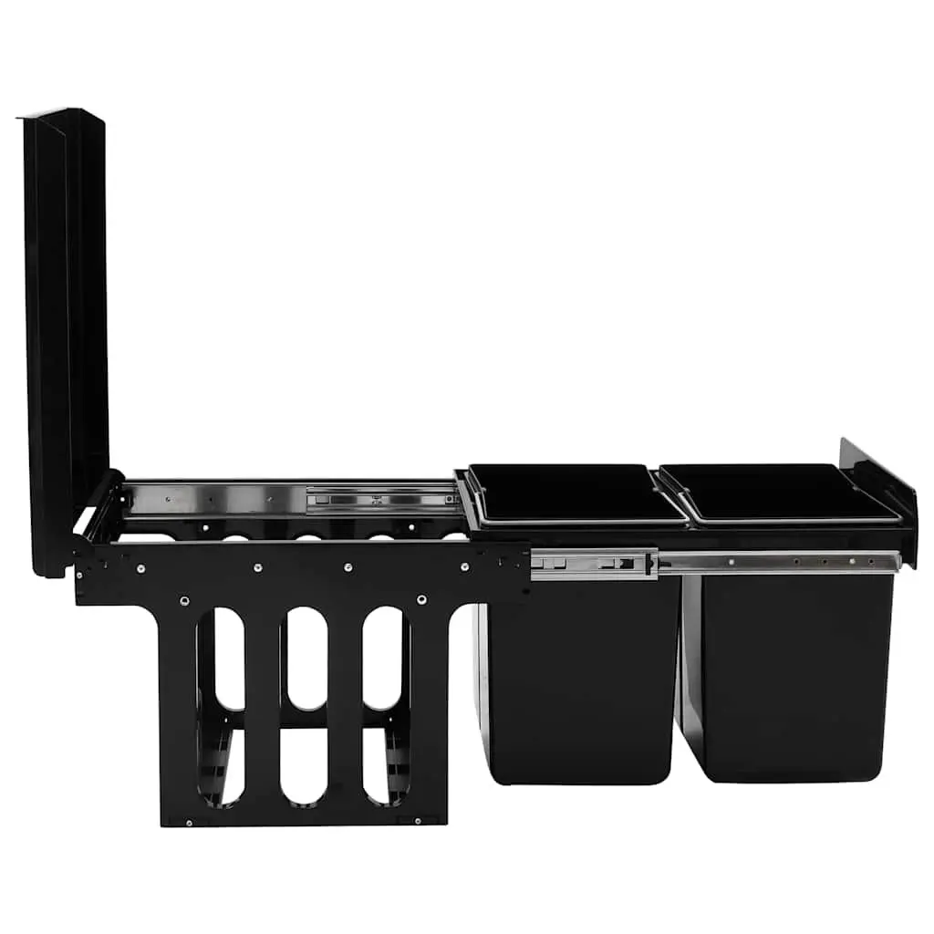Kitchen Waste Bin Pull-out Cupboard Dustbin 36L Black