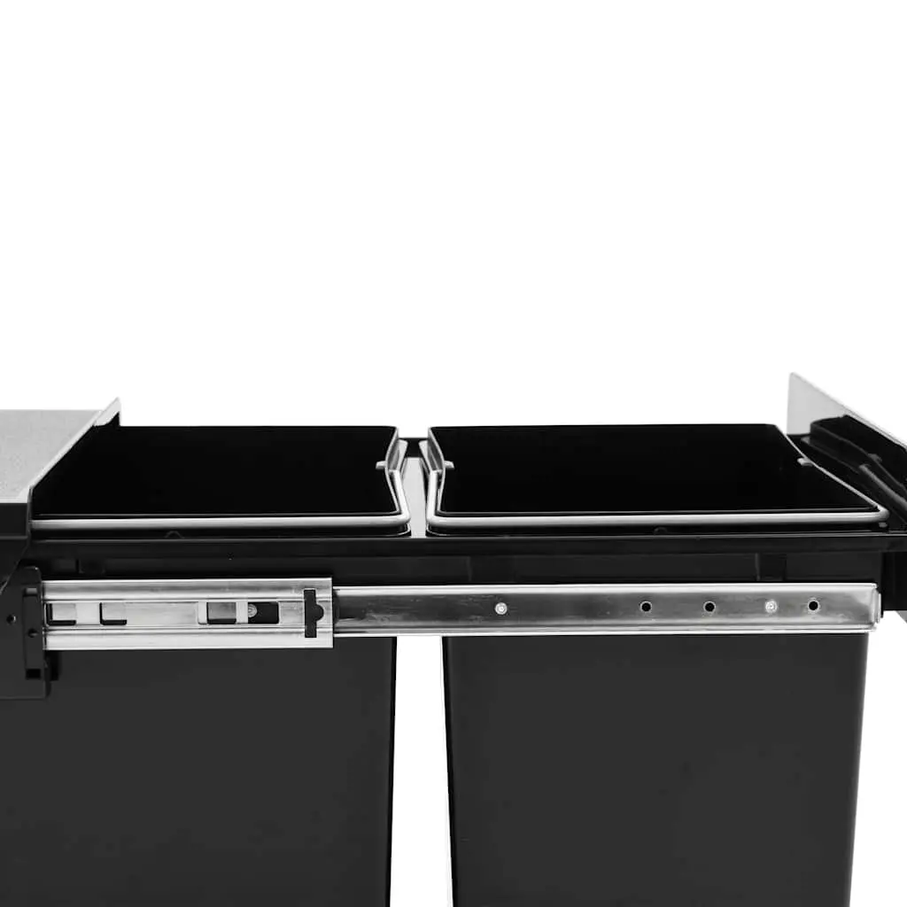 Kitchen Waste Bin Pull-out Cupboard Dustbin 36L Black
